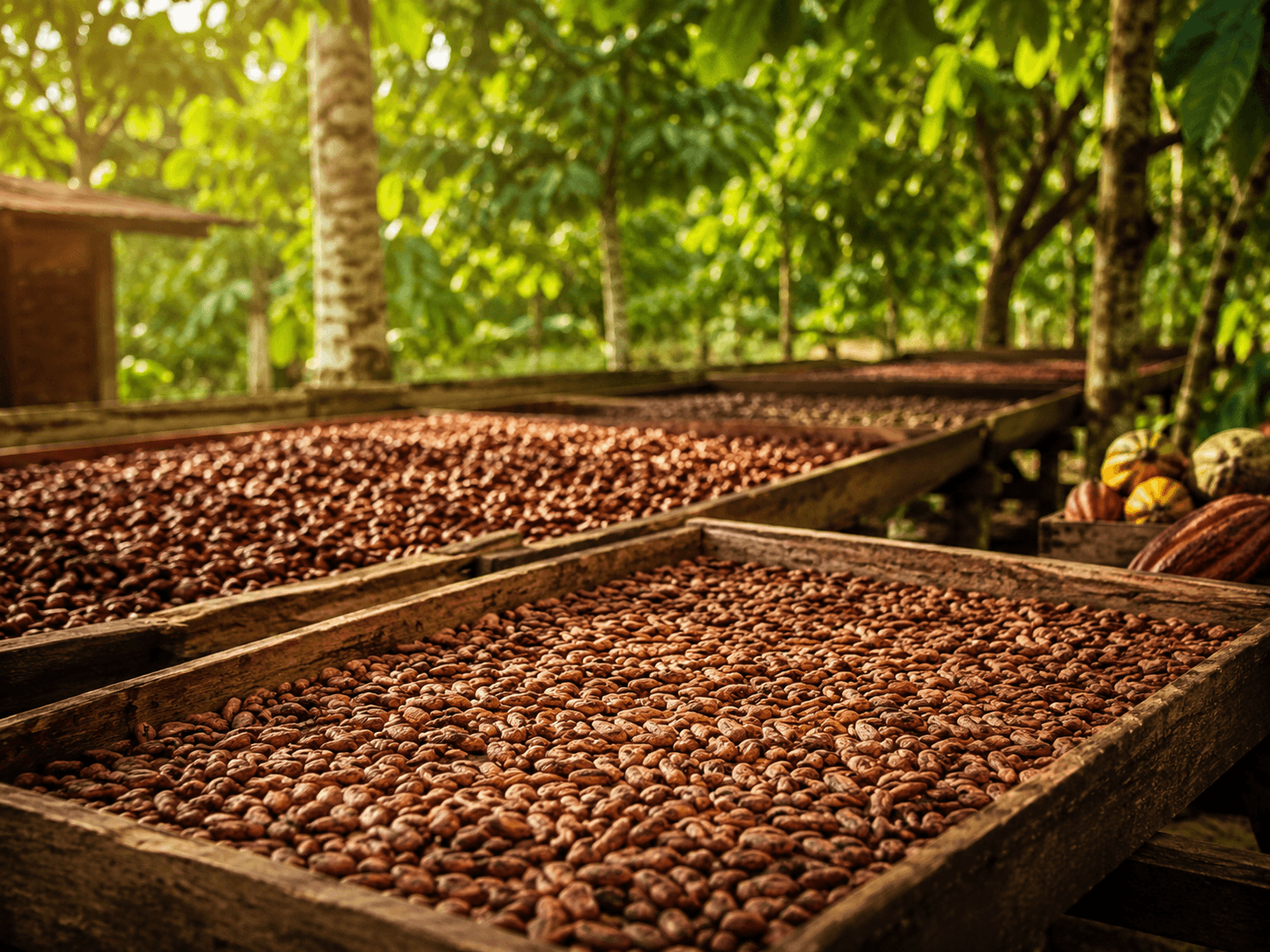Séchage du cacao dans la région du Centre